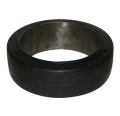 (SET OF 2) FORKLIFT TIRE 15X5X11.25 SMOOTH PRESS ON | BLACK