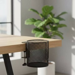Cup Holder with Clamp Space-Saving Mesh Cup Holder Secure for Table Edge