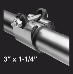 1-1/4 in. x 3 in. Long 1-Bolt IPS Pipe Repair Clamp, Stainless Steel