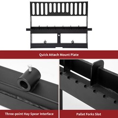 48″ Pallet Fork Frame Skid Steer Attachment Quick Tach Tractor 4500lb Heavy Duty