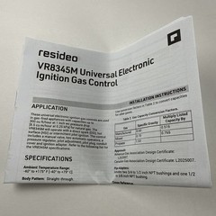 Honeywell/Resideo VR8345M Gas Valves Universal Ignition Valve VR8345M4302