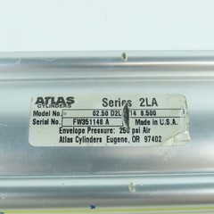 Atlas 02.50 D2LAU14 8.500 Double Acting Pneumatic Cylinder 2.5″Bore 8.5″ Stroke
