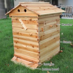 7PCS Auto Seeping Honey Bee Hives Beehive Frames +Cedarwood Beekeeping Brood Box