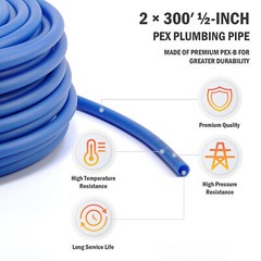 Secondhand 1/2 in. PEX Pipes 2x300ft Tubing PEX-B Water Plumbing Floor Heating