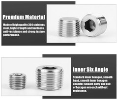 M3~M33 Stainless steel Internal Hex Male Blanking Plug with NPT 1/16″~2″ Thread