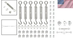 1/8 Inch Stainless Steel Wire Rope Kit – 6 M6 Ropes & Clips Included