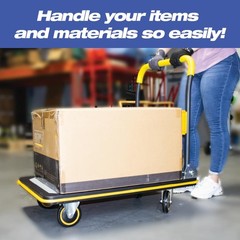 LAUCO Heavy Duty Foldable Push Cart Dolly, Flat Bed Cart, Push Dolly, Platform