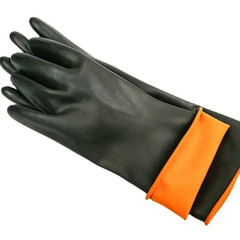 35/45/55Cm Black Gloves Heavy Duty Rubber Gloves Acid Alkali Resistant Chemical