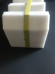 22 Count – 3X3x1 Marble Bases with Slant Trophy Bases Countersunk White See Pic