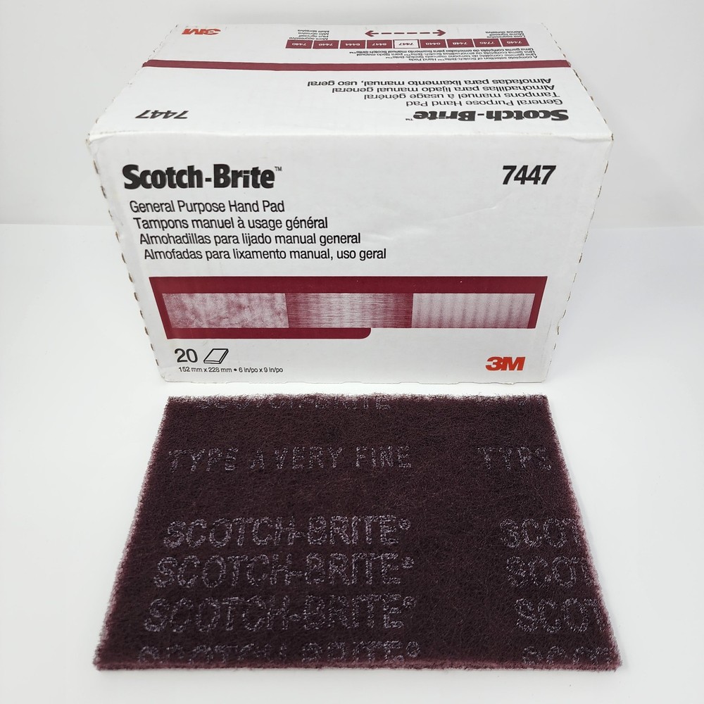 3M 7447 Scotch-Brite General Purpose Hand Pad 6″ x 9″ (20 Pads)