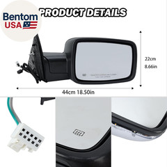 Right Passenger Side Mirror Compatible with 2013-2018 Dodge Ram 1500 2500 3500 M