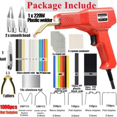 Upgraded 220W Plastic Welder, 2 in 1 Welding Kit Repair Red