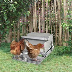 Automatic Chicken Feeder Galvanized Steel Poultry Feeders, 25 Lbs of Feeds