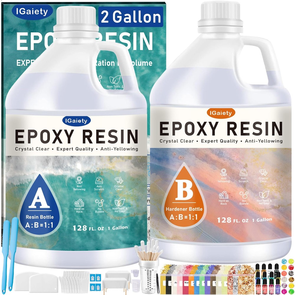 2 Gallon Epoxy Resin Kit – Crystal Clear High-Gloss Self-Leveling for Tabletops