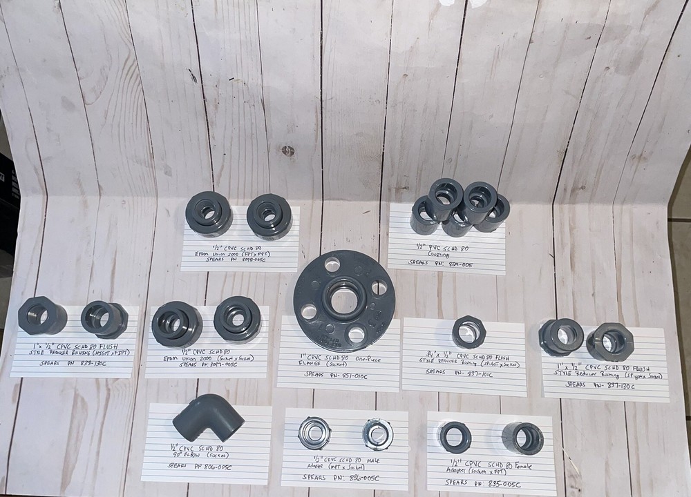 1- Lot Of CPVC Fittings. See All PN’s & Details In Description. 20 Pcs Total
