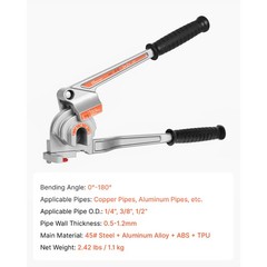Uimoso 3-in-1 Lever Pipe Tube Bender for 1/4″, 3/8″, 1/2″ O.D., 0-180° Angles