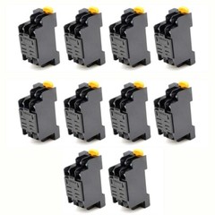 10pcs 12/24/110/220V AC/DC Coil Power Relay LY2NJ DPDT 8Pin HH62P JQX-13F w/Base
