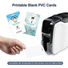 100 Pack Premium Blank PVC Cards with Slot Punch on Short 100pack, 100pack