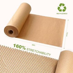 12 Inch x 60Ft Honeycomb Packing Paper Cushioned Wrap for Moving Shipping