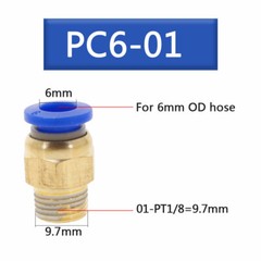1/4″ OD Tube X 1/8″ NPT Pneumatic Fitting Push To Connect Air Fittings 10PCS