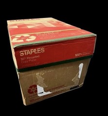 Staples- Recycled Copy Paper 8.5″x 11″ Letter Size, 10 Reams ***