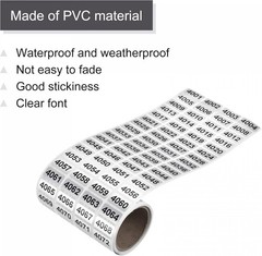 1-20000 Self Adhesive Labels Consecutive Number Inventory Stickers Waterproof