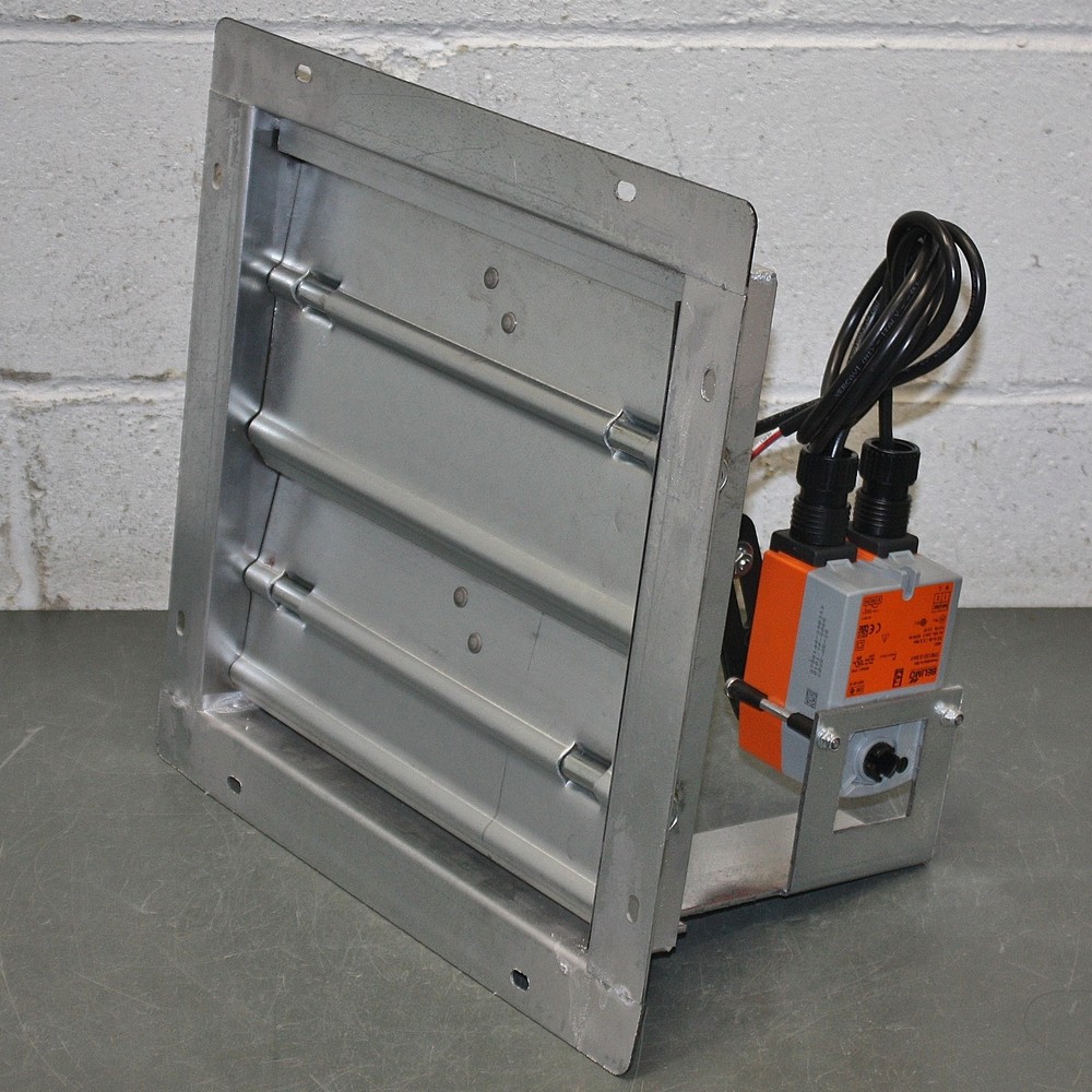 Dayton Motorized Control Damper 3HHP3, 12″ Square, 100-240V AC, Belimo Actuator
