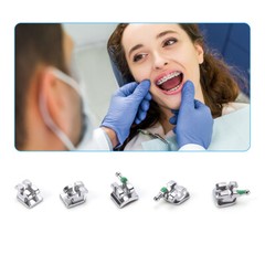 US AZDENT Dental Orthodontic Brackets Brace Mini Roth/MBT 0.022/0.018 345 Hook