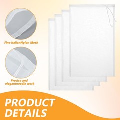 Qfwdfctrenz 4 Pack Nut Milk Bag 12 X 8 Inch Nut Bag Strainer Reusable Nylon