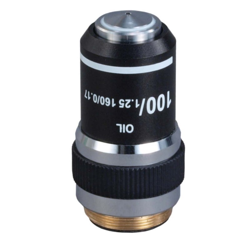 OMAX 100X (Oil, Spring) Achromatic Compound Microscope Objective Lens – NEW