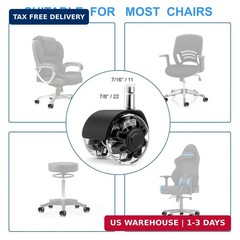 Office Chair Wheels Dual Rubber 2” (Set of 5) Heavy-Duty Chair Wheels Support 2