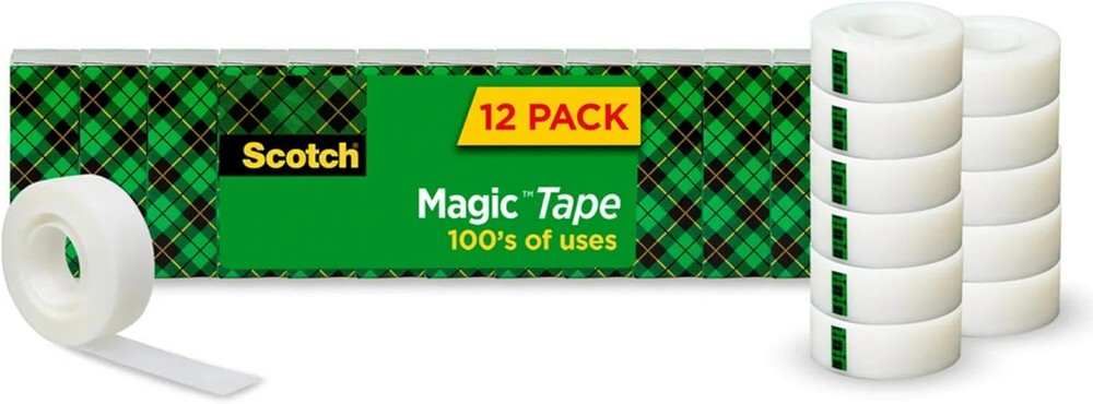 Scotch Magic Tape, Invisible, 12 Rolls | Home Office Supplies and Back to School