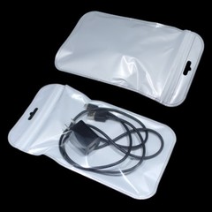 White Clear Plastic Package for Zip Retail Bags Lock Reclosable Hang Hole Pouch