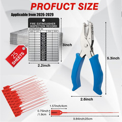 25 Sets 2026–2029 Fire Extinguisher Tags Aluminum Metal Inspection Record Tags 2