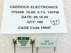 TF020R-10K-0.1% CADDOCK RESISTOR 15PPM 4 PIECES