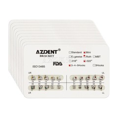 AZDENT Dental Orthodontic Brackets Braces Metal Mini Roth.022 Hooks 345