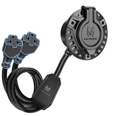 20A 125V AC Port Plug,12AWG RV Shore Power Plug 5-in-1 w/Dual 20”Extension Cord