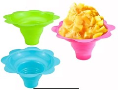 Snow Cone Cups Flower Shaped Shaved Ice 8 OZ Plastic BOWL ICE CREAM COTTON CANDY