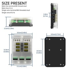 12V Fuse Block with Relay Kit, Automotive 6 Circuits Fuse Box With ACC Interface