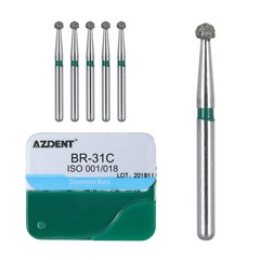 100PCS Dental Diamond Burs for High Speed Handpiece Medium FG 1.6mm AZDENT USA