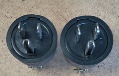 2 New 20A 125V Male Round Rubber Plugs Industrial (2-Flat 1-Round) Free US Ship