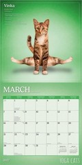 Yoga Cats OFFICIAL | 2027 12×24″ (Hanging) Square Wall Calendar | Plastic-Free