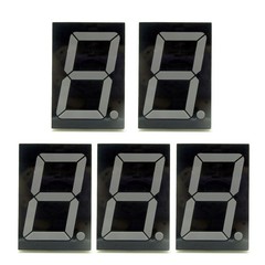 5 × Red 7 Segment 2.3″ Common Anode LED Single Digit Display 1 Bit 10-Pins PCB