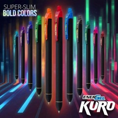 Pentel EnerGel Kuro Liquid Gel Pen 0.7mm Medium 8 pack assorted bundle (48 pens)