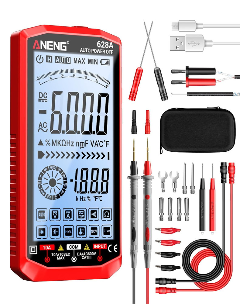 Digital Multimeter Voltmeter Tester TRMS 6000 Counts Rechargeable Auto Ranging