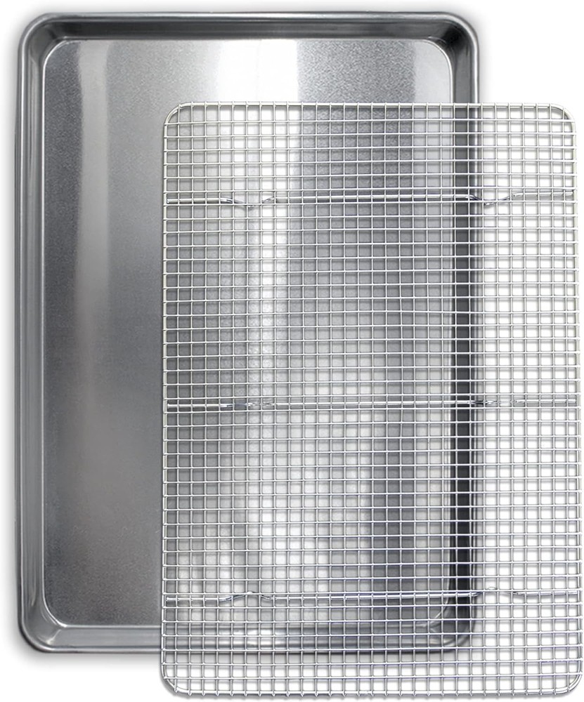Baking Pan & Cooling Rack Set | 13×18 Inch, Commercial Grade