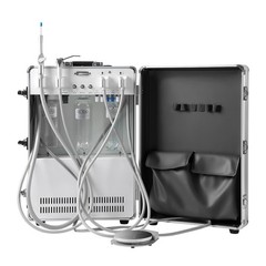 Portable Mobile Dental Delivery Unit Air Compressor Syringe Suction 4 Hole USA