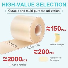 Medical Grade Hydrocolloid Roll (2in x 12ft) – 2in*12ft, Clear
