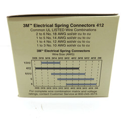 100 Pack of 3M 412 Tan Nylon Electrical Spring Connectors