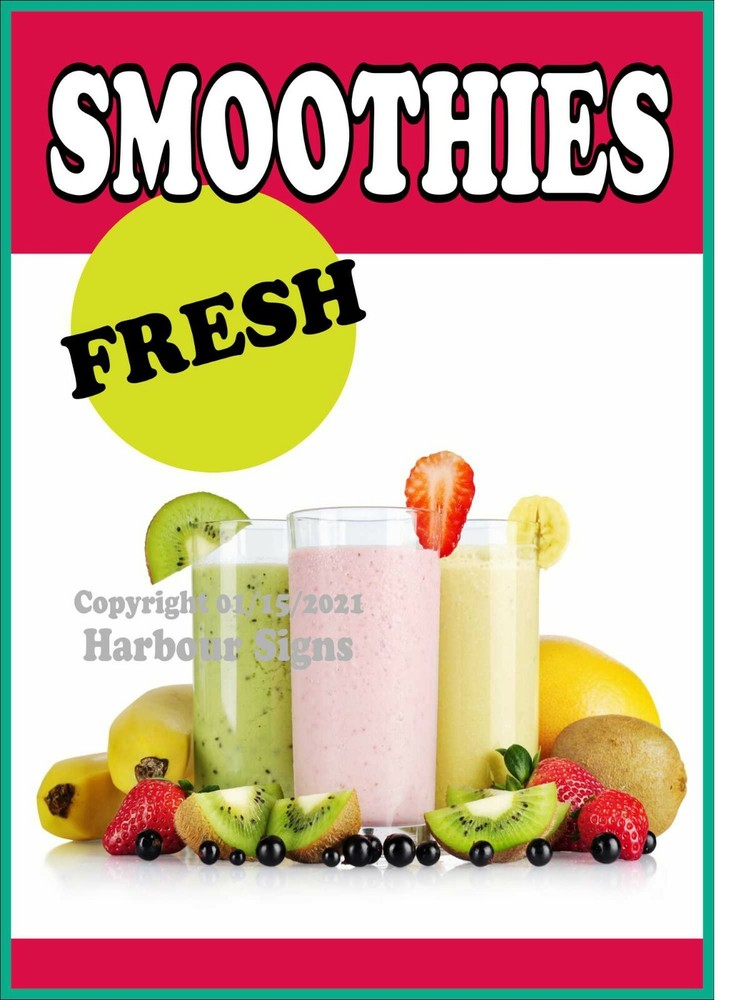 Smoothies Fresh DECAL (Choose Your Size) Food Truck Concession Sticker